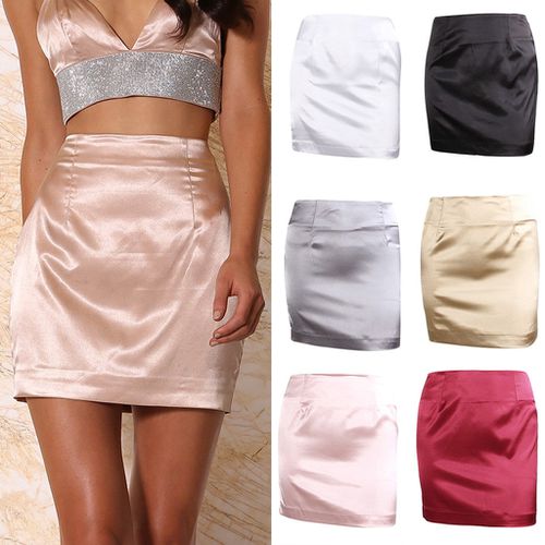 High Waist Silk Satin Skirt - musthaveskirts - Modalova