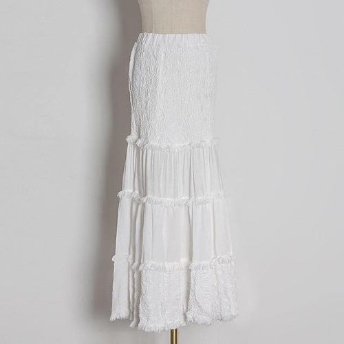Ruched Ruffle Skirt - musthaveskirts - Modalova