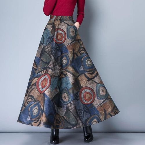 Printing Woolen Skirts - musthaveskirts - Modalova