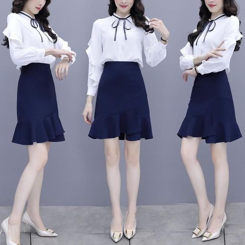 Slim Top And Skirt Pastel Business Suit - musthaveskirts - Modalova