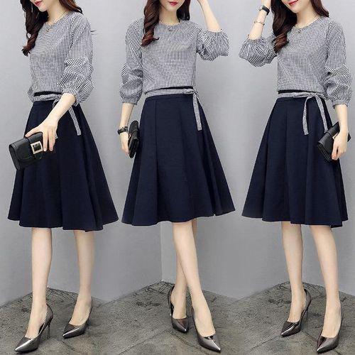 Office Lady Top And Skirt 2 Piece Set - musthaveskirts - Modalova