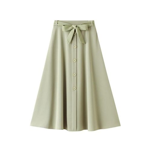 Pure Color Midi Skirt - musthaveskirts - Modalova