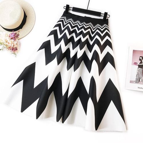 Stripe Hepburn Style Vintage Skirt - musthaveskirts - Modalova