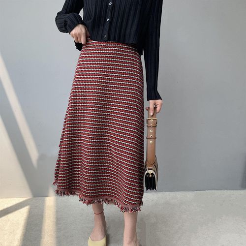 Slim A-Line Stripe Skirts - musthaveskirts - Modalova