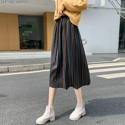 Loose Striped Midi Skirt - musthaveskirts - Modalova