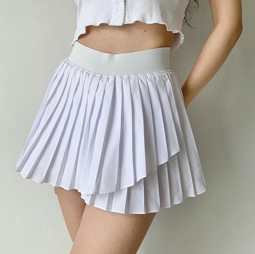 Tennis Sports Pleated Skirt With Shorts - musthaveskirts - Modalova