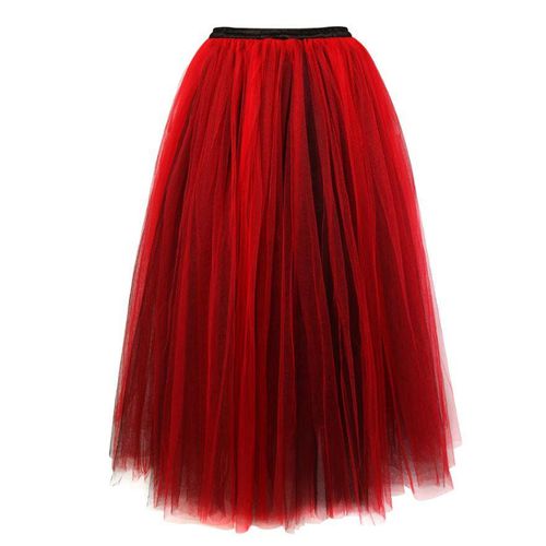 Chiffon Mesh Tulle Pleated Long Skirt - musthaveskirts - Modalova