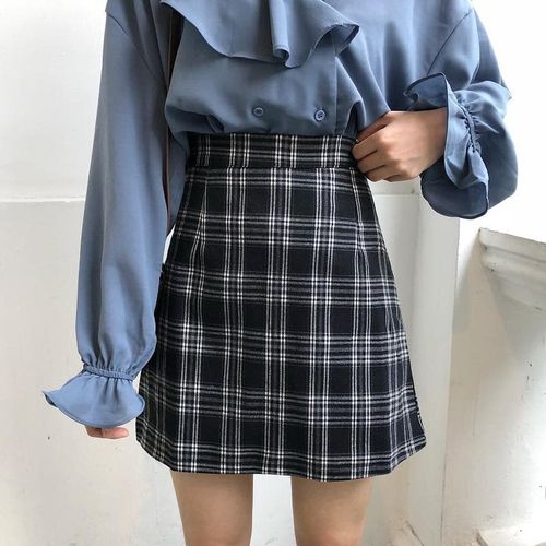 Women Retro Plaid Mini Skirt - musthaveskirts - Modalova