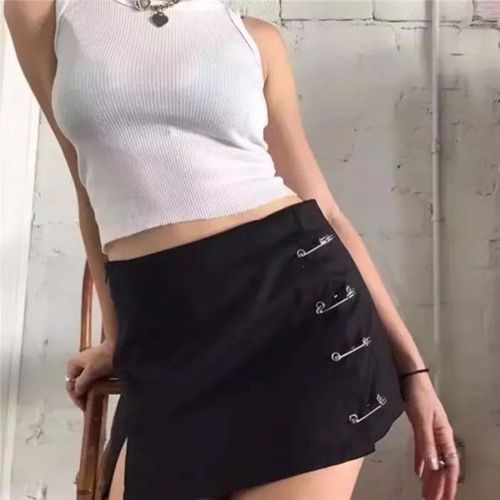 High Waist Side Zipper Short Skirt - musthaveskirts - Modalova