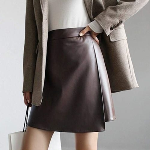 Short Leather Skirt - musthaveskirts - Modalova