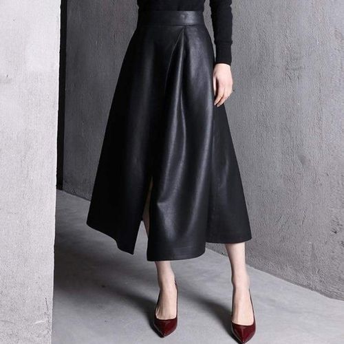 Ladies Midi Leather Skirt - musthaveskirts - Modalova