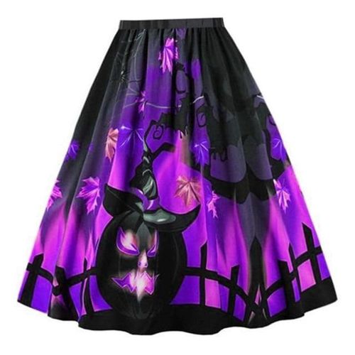 Loose High Waist Pleated Printed Skirts - musthaveskirts - Modalova