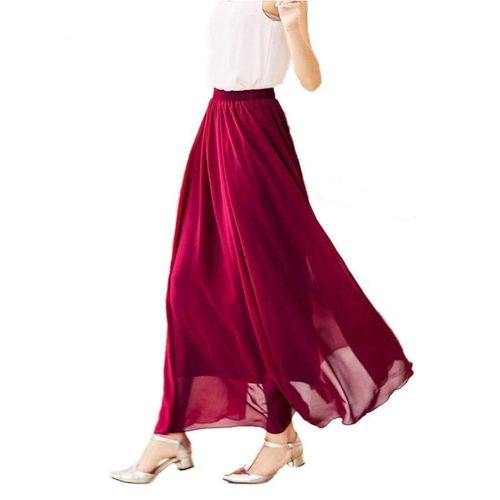 Summer Elastic Waist Casual Long Maxi Skirts - musthaveskirts - Modalova