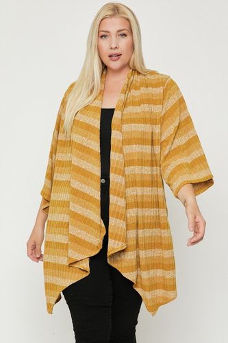 Kimono Style Striped Cardigan - AMIClubwear - Modalova