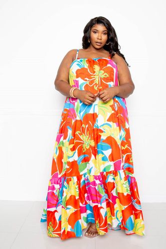 Printed Voluminous Maxi Dress - KandyKouture - Modalova