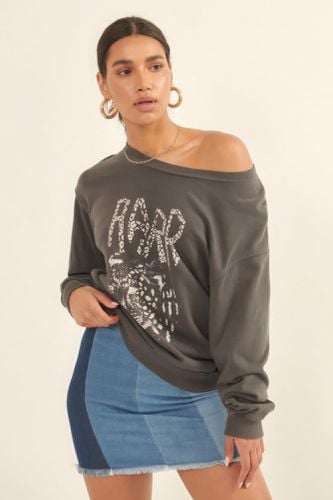 A Garment Dyed French Terry Graphic Sweatshirt - KandyKouture - Modalova