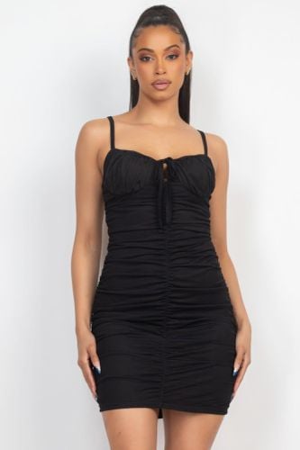 Front Ruched Mini Dress - KandyKouture - Modalova