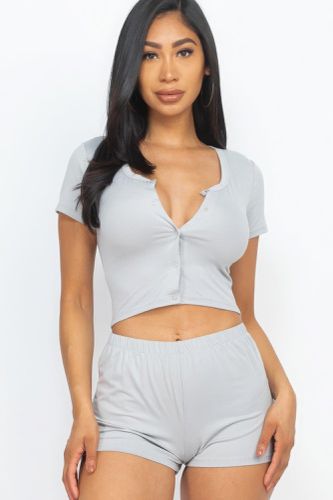 Cropped Tank Top And Shorts Set - KandyKouture - Modalova