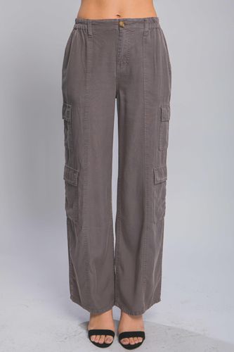 Full-length Tencel Pants With Cargo Pockets - KandyKouture - Modalova