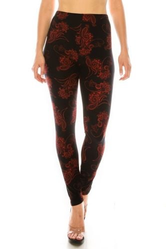 Printed High Waisted Leggings With Elastic Waistband - KandyKouture - Modalova