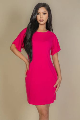 Side Pocket Double Folded Mini Dress - KandyKouture - Modalova