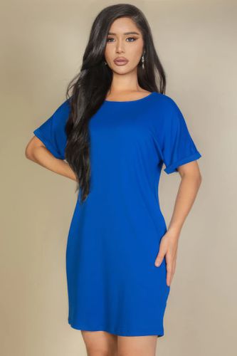 Side Pocket Double Folded Mini Dress - KandyKouture - Modalova