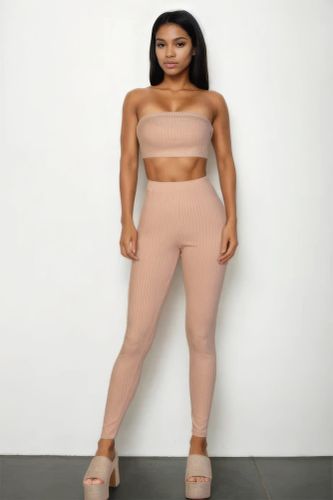 Ribbed Tube Top & Leggings Set - KandyKouture - Modalova