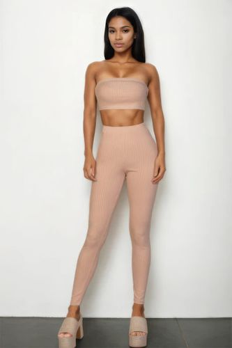 Ribbed Tube Top & Leggings Set - KandyKouture - Modalova