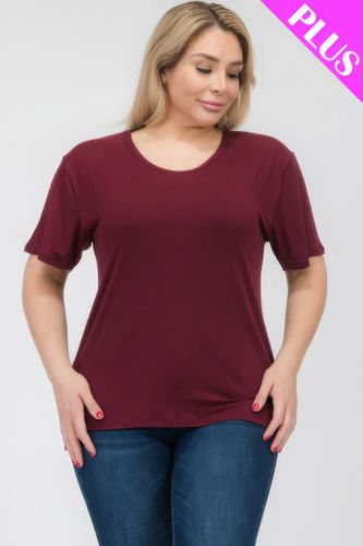 Plus Size Basic Short Sleeve T-shirt - KandyKouture - Modalova