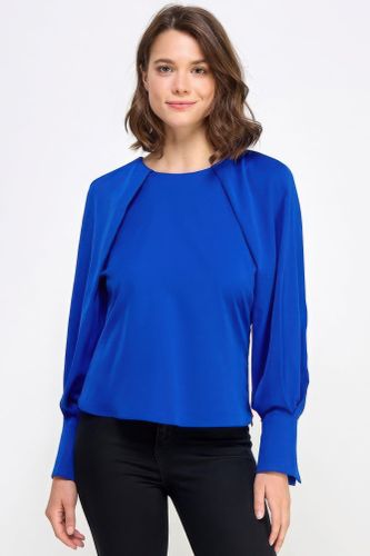 Raglan Long Sleeve Top With Back Neck Tie - KandyKouture - Modalova