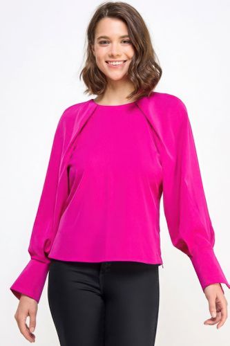 Raglan Long Sleeve Top With Back Neck Tie - KandyKouture - Modalova