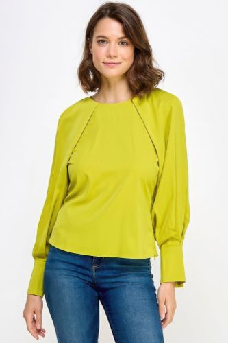 Raglan Long Sleeve Top With Back Neck Tie - KandyKouture - Modalova