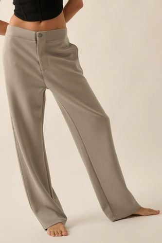 Premium Scuba High Waist Button Zip Up Fly Pants - KandyKouture - Modalova