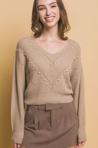 Pearl details sweater - KandyKouture - Modalova