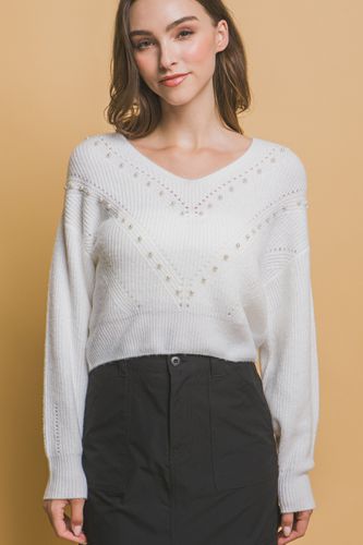 Pearl details sweater - KandyKouture - Modalova