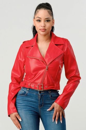 Pu Leather Jacket - KandyKouture - Modalova