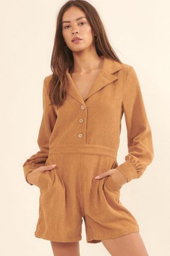 A Woven Corduroy Romper - KandyKouture - Modalova