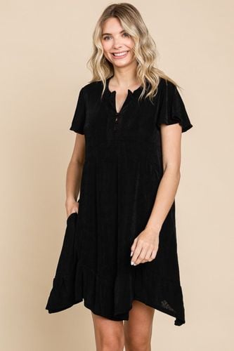 Culture Code Full Size Short Sleeve Ruffled Asymmetric Hem Dress - Trendsi - Modalova