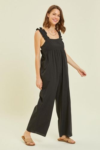 HEYSON Full Size Ruffled Strap Back Tie Wide Leg Jumpsuit - Trendsi - Modalova