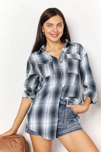 Plaid Dropped Shoulder Shirt - Trendsi - Modalova