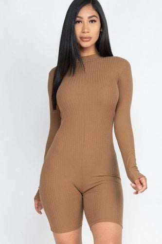 Ribbed Knit Romper - KandyKouture - Modalova