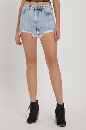 RISEN Full Size High Rise Rhinestone Strap Embellished Denim Shorts - Trendsi - Modalova