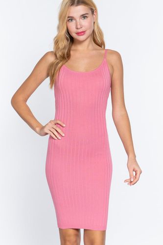 Round Neck Cami Rib Sweater Dress - KandyKouture - Modalova