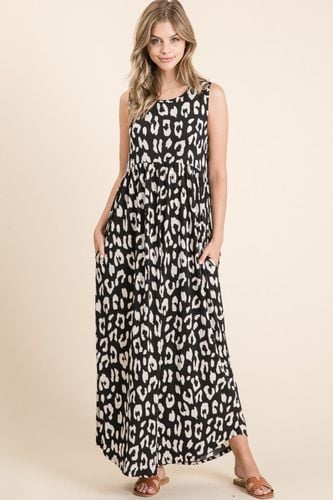 BOMBOM Leopard Maxi Dress with Pockets - Trendsi - Modalova