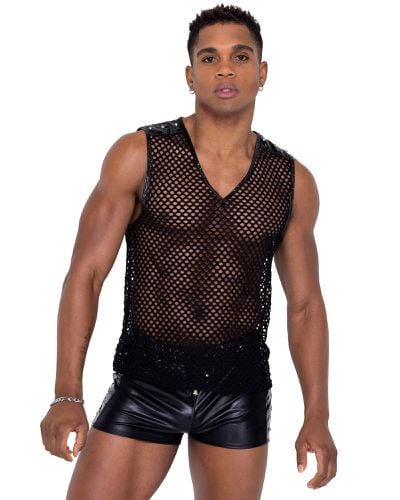 Men’s Fishnet Tank Top - Roma Costume - Modalova