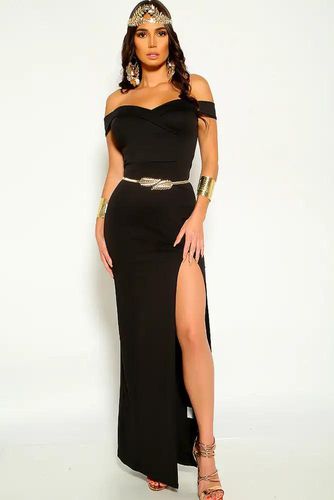 Black Gold Off the Shoulder Goddess 3 Piece Costume - Kandy Kouture - Modalova