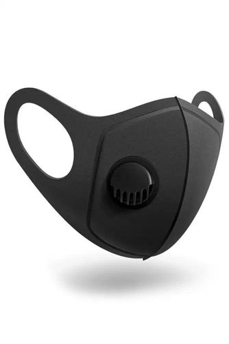 Black Washable Reusable Face Mask W/ Respirator - Kandy Kouture - Modalova