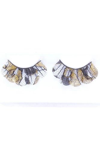 Gold Black Lace Eyelashes - Kandy Kouture - Modalova