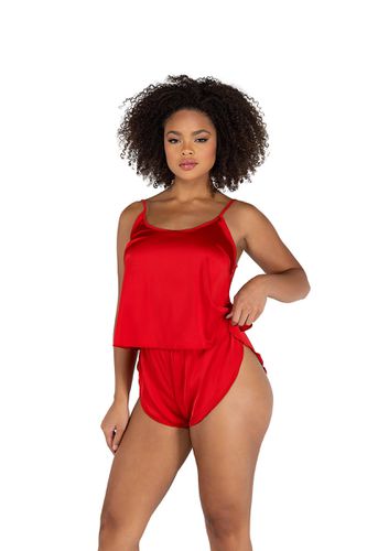 LI505 - 2PC Soft Satin Tulip Short Set - Roma Confidential - Modalova