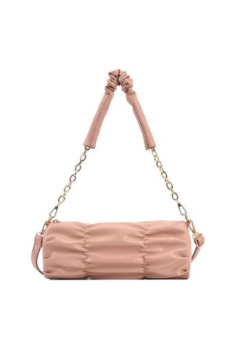 Pink Gold Chain Straps Ruched Handbag - AMIClubwearStore - Modalova